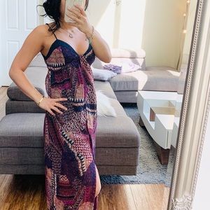 💘 UO BAND OF GYPSIES MAXI CHIFFON DRESS BOHO